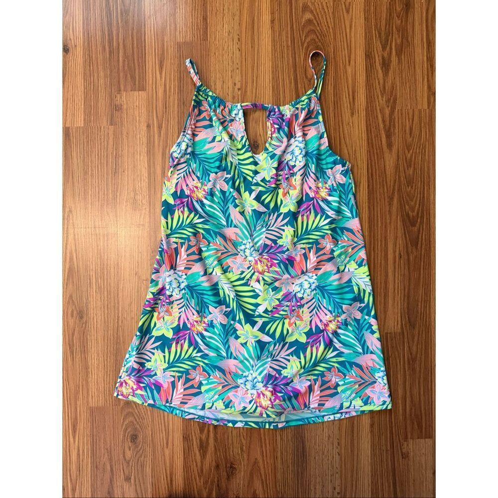 Stella Parker Collection Women's Tropodelic Keyhole Swim Dress Multicolor Medium